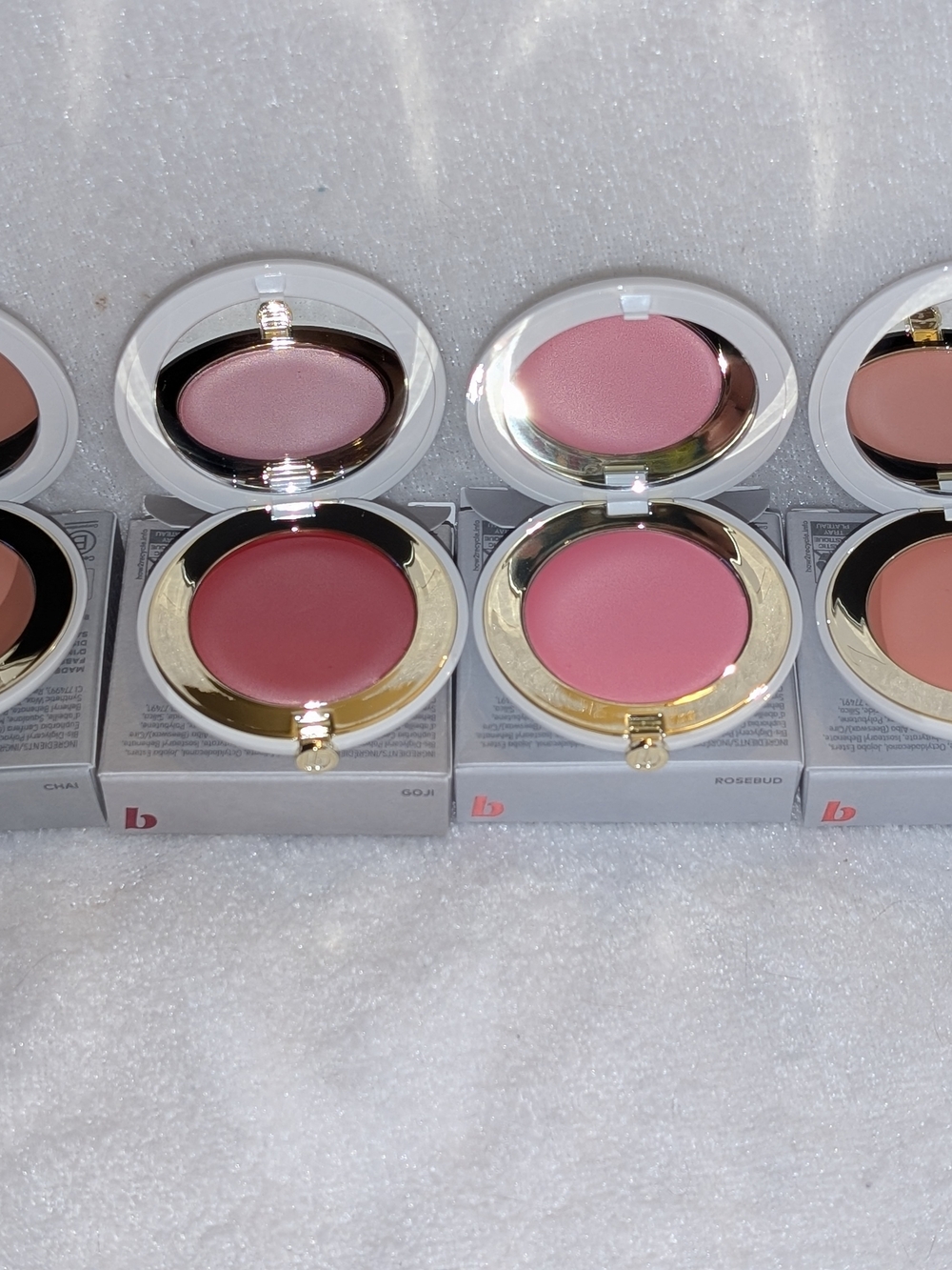 4 Beautycounter Cheeky Clean Cream Blush Chai, Goji, Cider, Rosebud NIB